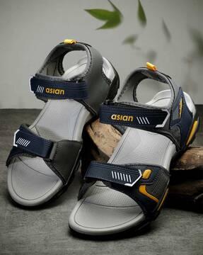 men logo print multi-strap sandals