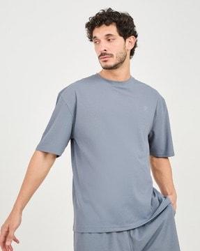 men logo print oversized fit crew-neck t-shirt