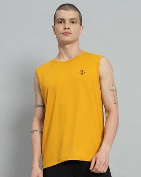 men logo print oversized fit round-neck t-shirt