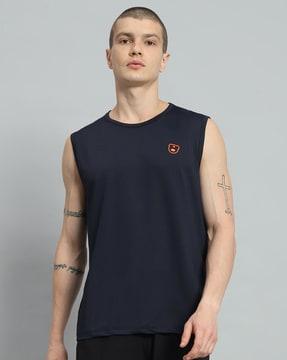 men logo print oversized fit round-neck t-shirt