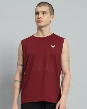 men logo print oversized fit round-neck t-shirt