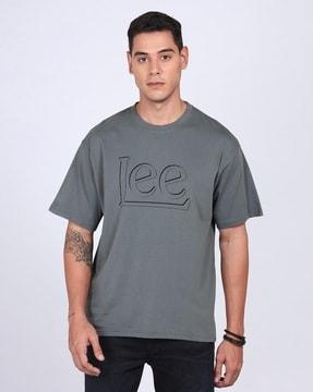 men logo print oversized fit t-shirt