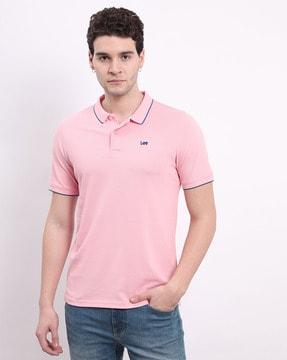 men logo print polo t-shirt