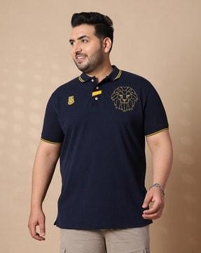 men logo print polo t-shirt