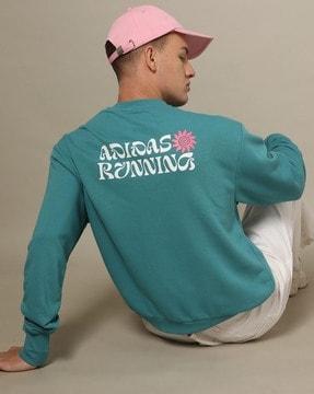 men logo print regular fit crew-neck sweatshirt