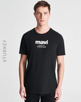 men logo print regular fit crew-neck t-shirt