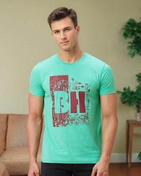 men logo print regular fit crew-neck t-shirt