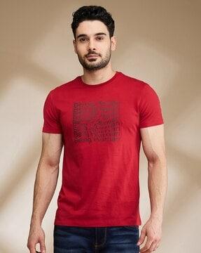 men logo print regular fit crew-neck t-shirt