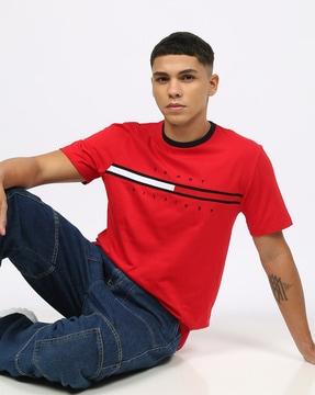 men logo print regular fit crew-neck t-shirt