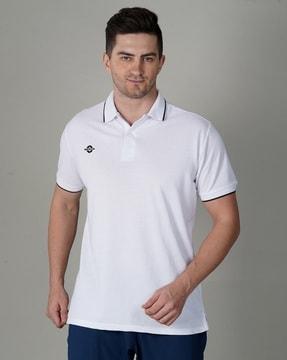 men logo print regular fit polo t-shirt