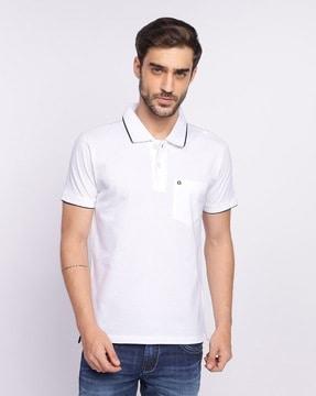 men logo print regular fit polo t-shirt