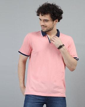 men logo print regular fit polo t-shirt