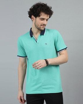 men logo print regular fit polo t-shirt