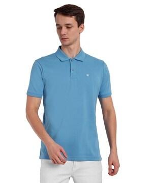 men logo print regular fit polo t-shirt