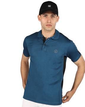 men logo print regular fit polo t-shirt