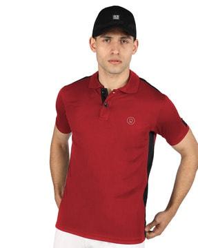 men logo print regular fit polo t-shirt