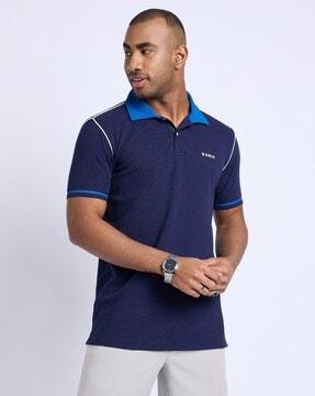 men logo print regular fit polo t-shirt