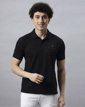 men logo print regular fit polo t-shirt