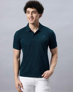 men logo print regular fit polo t-shirt