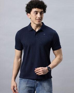 men logo print regular fit polo t-shirt