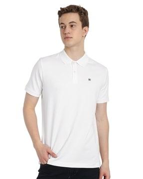 men logo print regular fit polo t-shirt