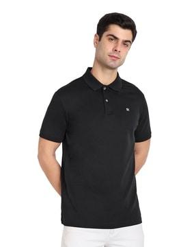 men logo print regular fit polo t-shirt