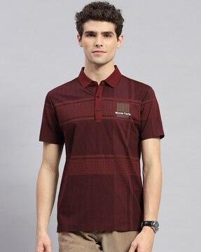 men logo print regular fit polo t-shirt