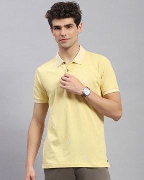 men logo print regular fit polo t-shirt