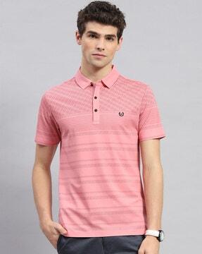 men logo print regular fit polo t-shirt