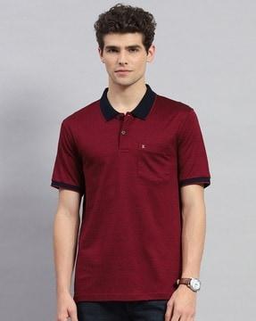 men logo print regular fit polo t-shirt