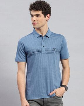 men logo print regular fit polo t-shirt