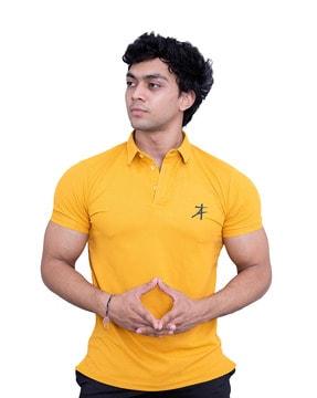 men logo print regular fit polo t-shirt