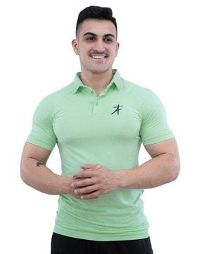 men logo print regular fit polo t-shirt