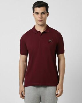 men logo print regular fit polo t-shirt