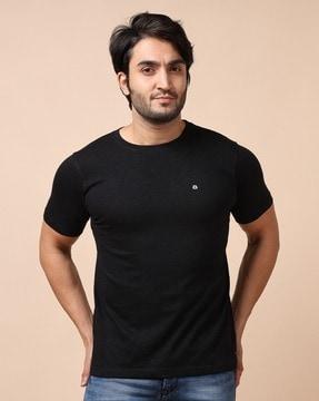 men logo print regular fit round-neck t-shirt