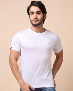 men logo print regular fit round-neck t-shirt