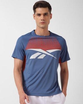 men logo print regular fit round-neck t-shirt