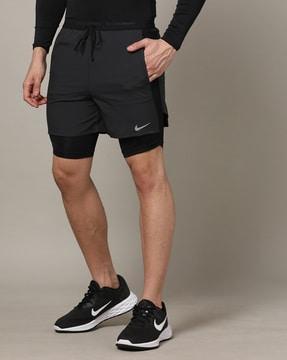 men logo print regular fit running shorts