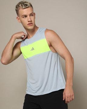 men logo print regular fit running singlet