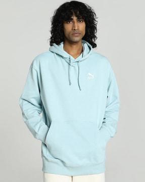 men logo print relaxed fit hoodies