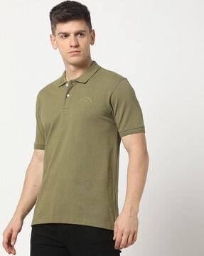 men logo print relaxed fit polo t-shirt