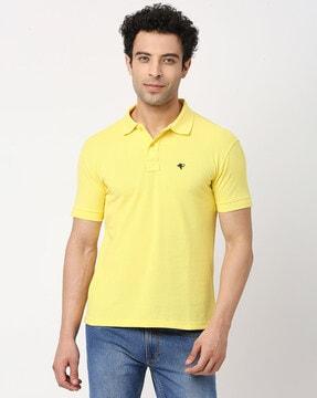 men logo print relaxed fit polo t-shirt