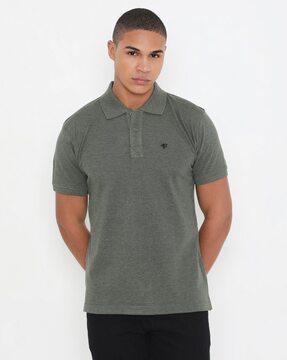 men logo print relaxed fit polo t-shirt