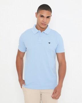 men logo print relaxed fit polo t-shirt