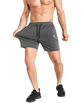 men logo print slim-fit bermudas shorts