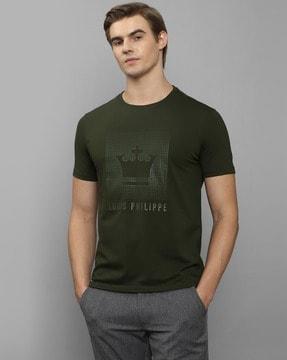 men logo print slim fit crew-neck t-shirt