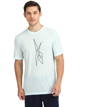 men logo print slim fit crew-neck t-shirt