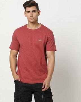 men logo print slim fit crew-neck t-shirt