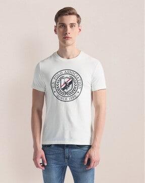 men logo print slim fit crew-neck t-shirt