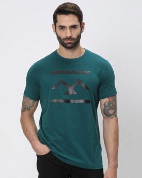 men logo print slim fit crew-neck t-shirt